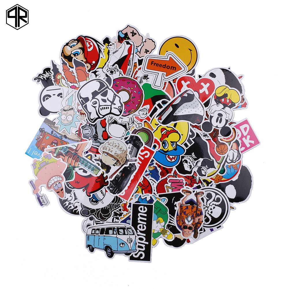 Ons 100Pcs Stiker Motif Kartun Lucu Untuk Mobil Sepeda Koper