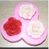 cetakan silikon puding coklat mawar 3cav besar