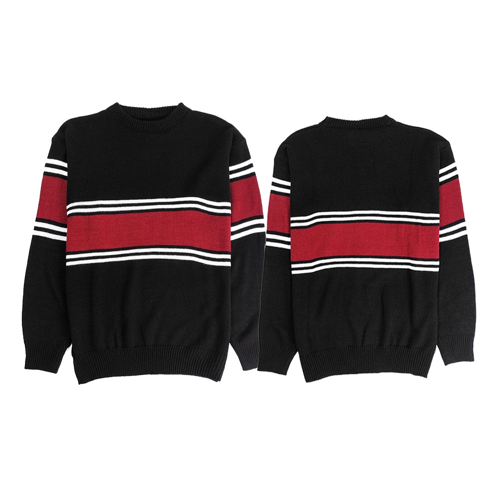 ETERNALWORKS - Knitwear Black Stripe Maroon
