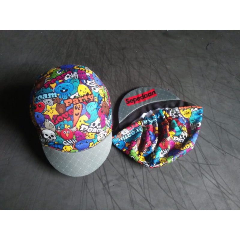 Cycling Cap Topi Sepeda Motif Sepedaan