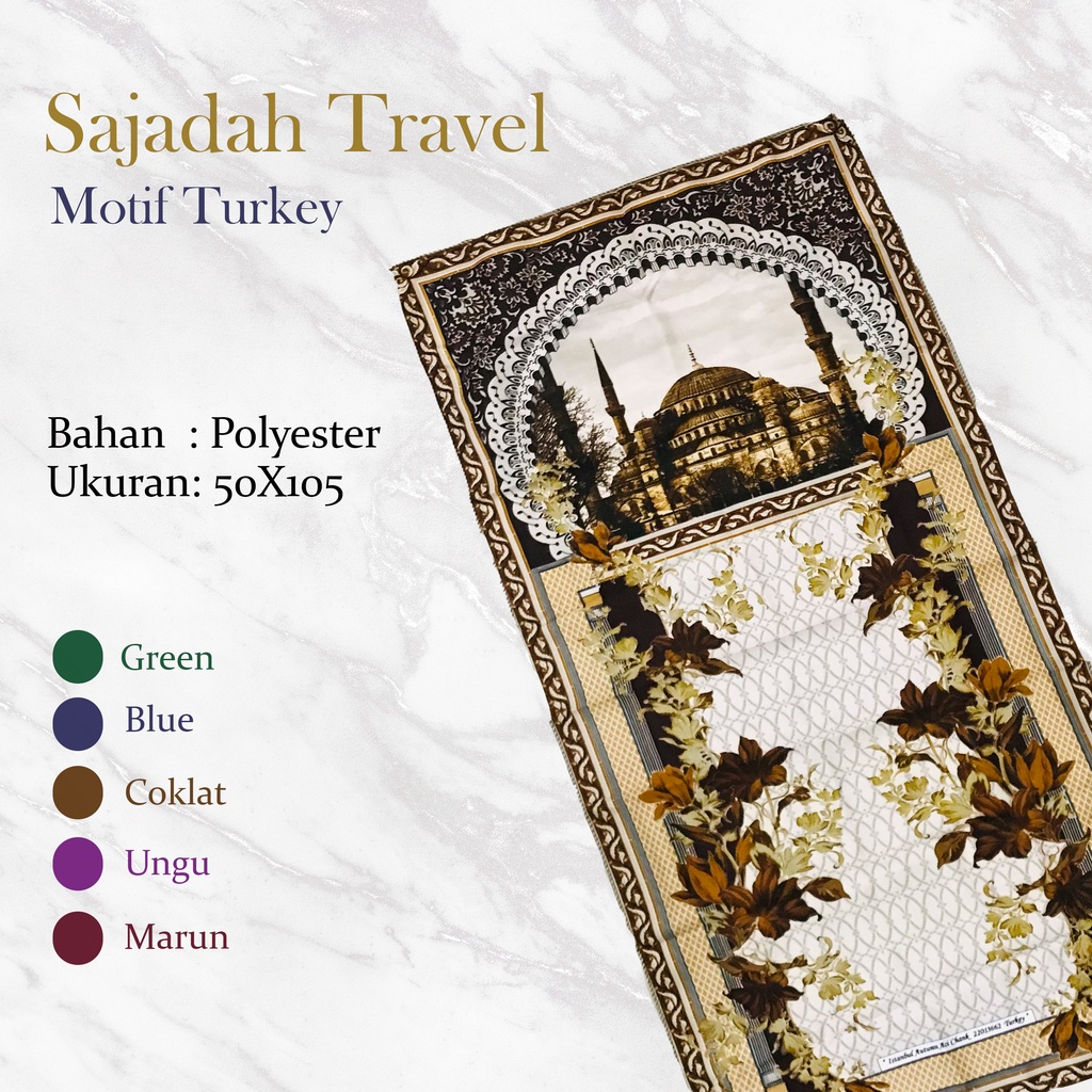 Sajadah Travel Motif Turki Haji dan umroh