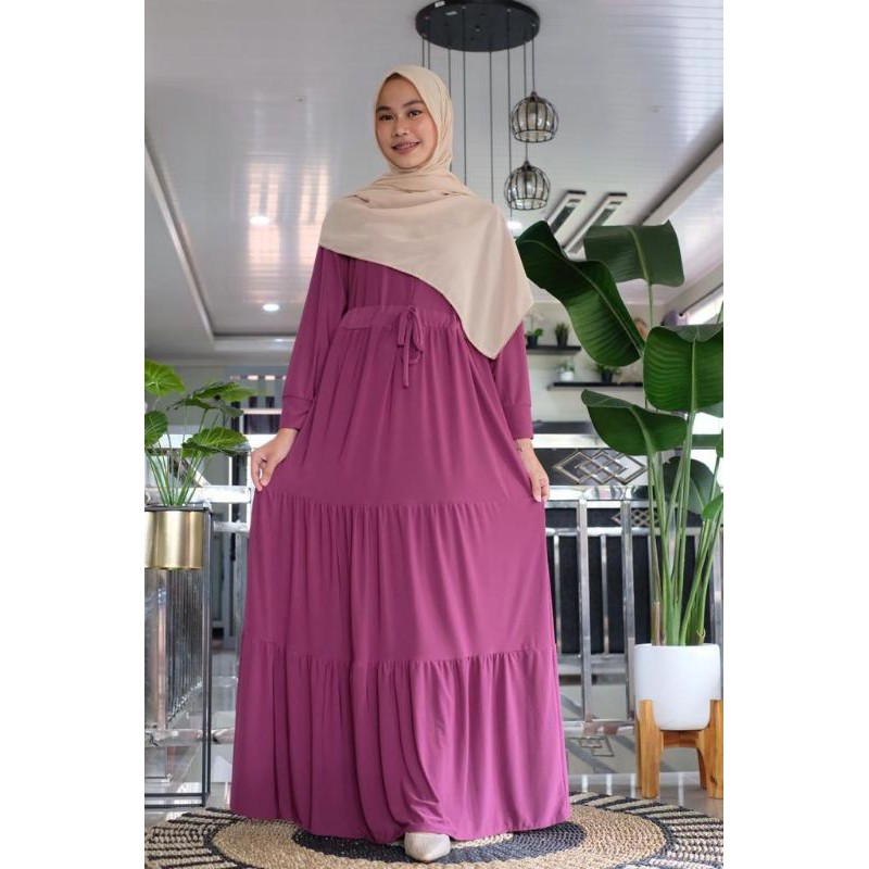 Gamis jersey polos / gamis harian adem