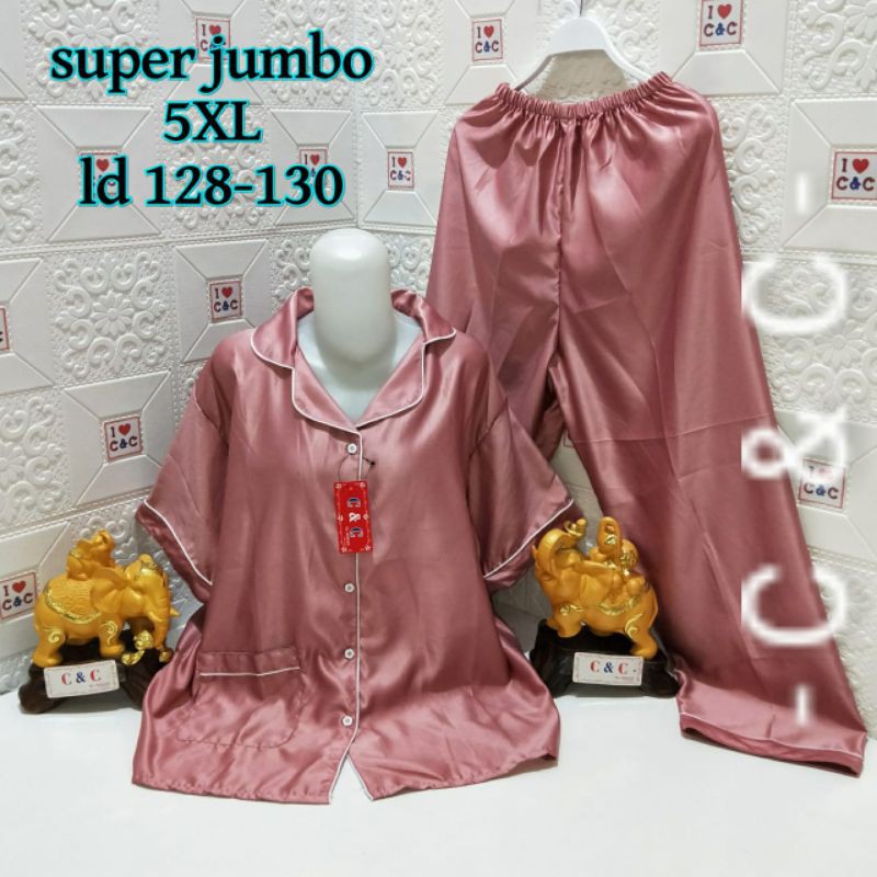 CNC - BAJU TIDUR PIYAMA/SUPER JUMBO CP 5XL/SATIN VELVET