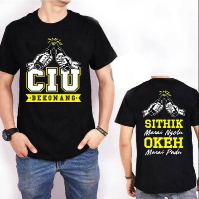 KAOS OBLONG CIU BEKONANG/T SHIRT O NECK/ATASAN CASUAL PRIA