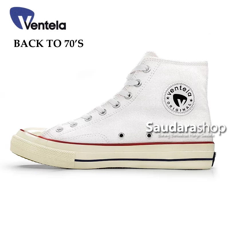 Sepatu Ventela BACK TO 70's White High / Ventela 70s Dark White High / Ventela Putih Tinggi