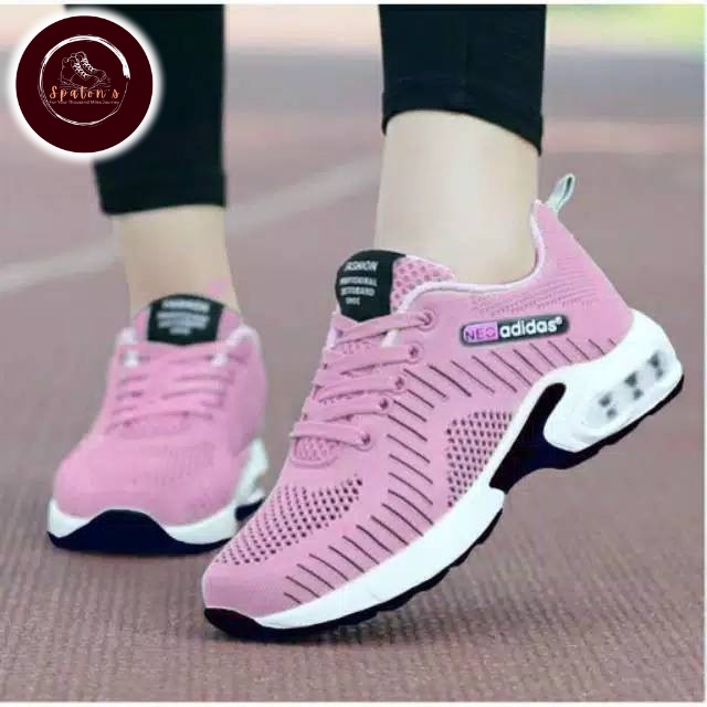 sepatu wanita sepatu sneakers wanita sepatu olahraga wanita sepatu cewek sepatu korean style sepatu cewe kekinian sepatu perempuan korea abu hitam putih pink sekolah siswi mahasiswi-2