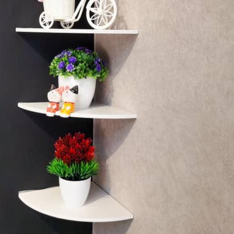 ✧ Dekorasi dinding Rak Sudut 3 Susun Ambalan Sudut Ruangan Serbaguna ™