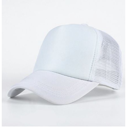 TOPI POLOS PUTIH JARING - Topi Sport Polos Murah topi santai nyaman Putih