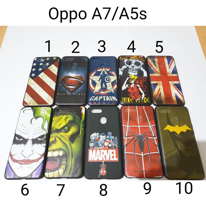 Case Hitam Superhero Oppo A7 / Soft Case Oppo A7 2018
