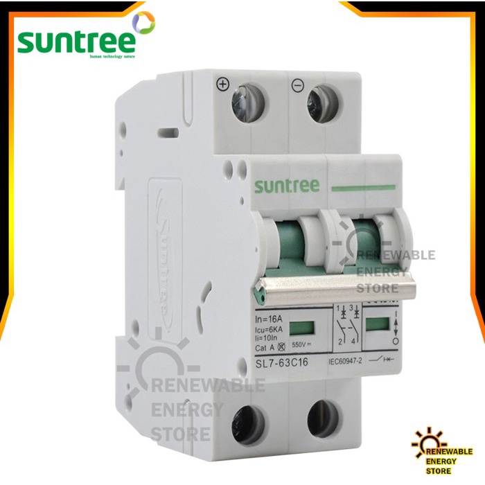 Suntree Dc Mcb 16A, 2 Pole, 550Vdc