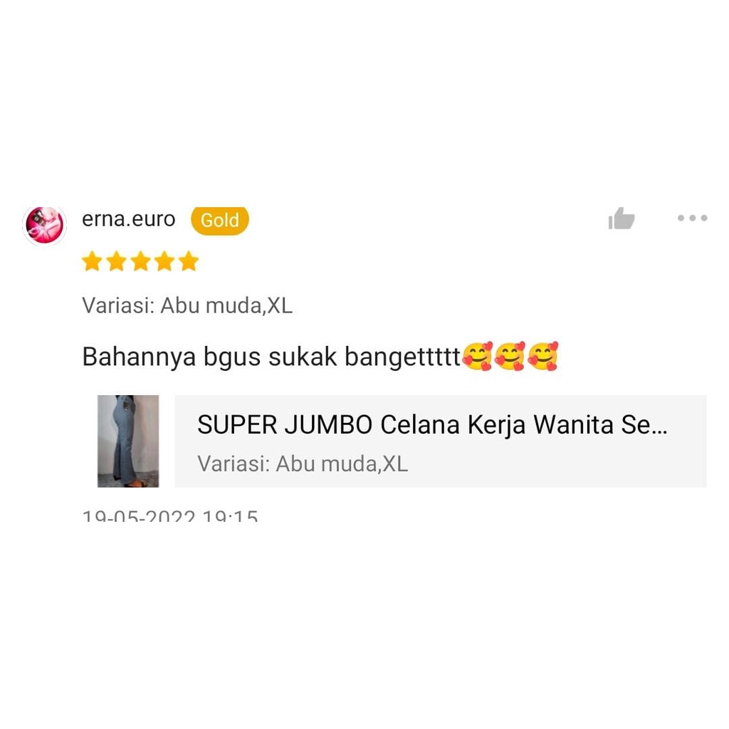 SUPER JUMBO Celana Kerja Wanita Semi Cutbray Original