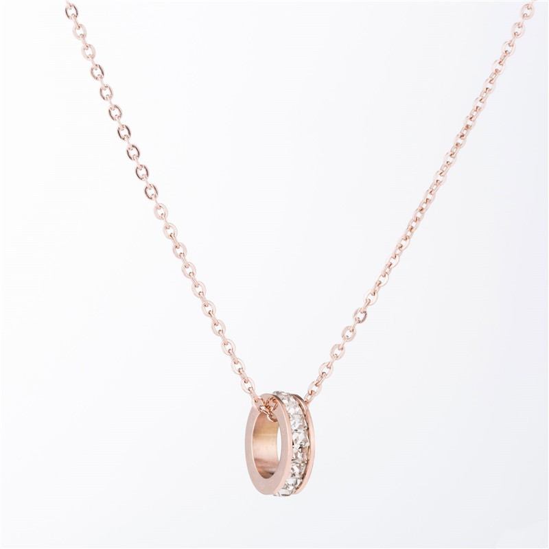[New] Kalung roda berlian titanium mini korea hadiah wanita cewek anti karat KK163