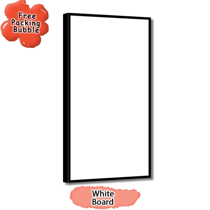 

White Board Melamin / Papan Tulis Putih Ukuran 50x100 cm