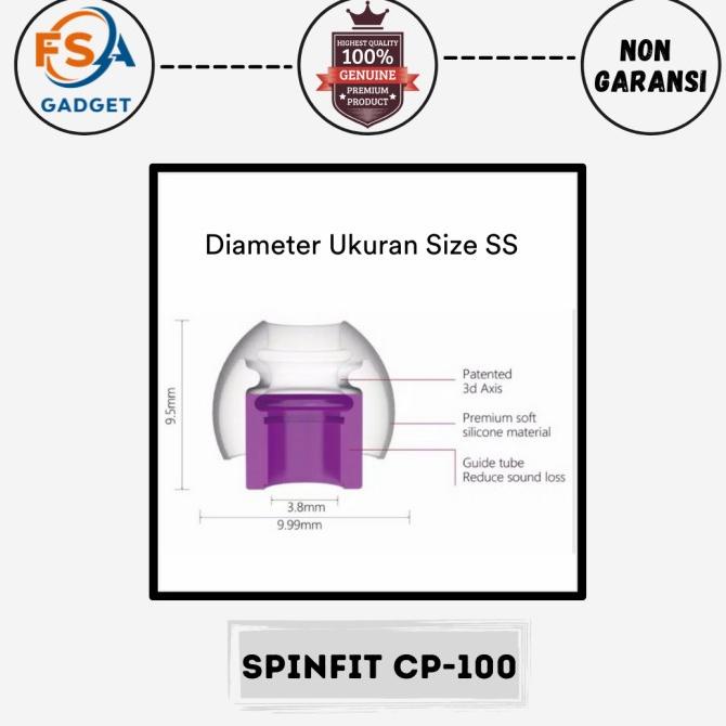 Silahkan Order] Spinfit CP 100 Eartips Silicon Original 360 Rotation