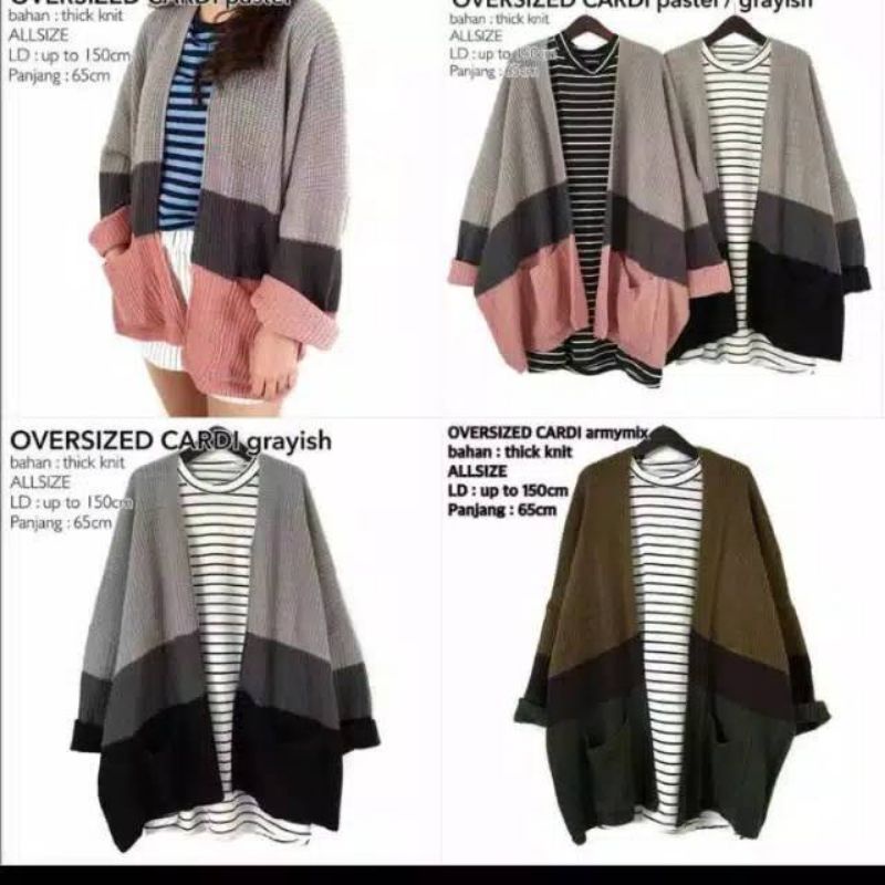 OVERSIZE LAVELLA STRIPE  RAJUT CAMERON TEBAL PREMIUM STORE09 MURAH