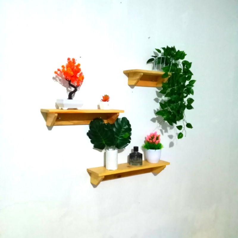 rak dinding kayu 50 cm hiasan dinding rak serbaguna organizer shelf