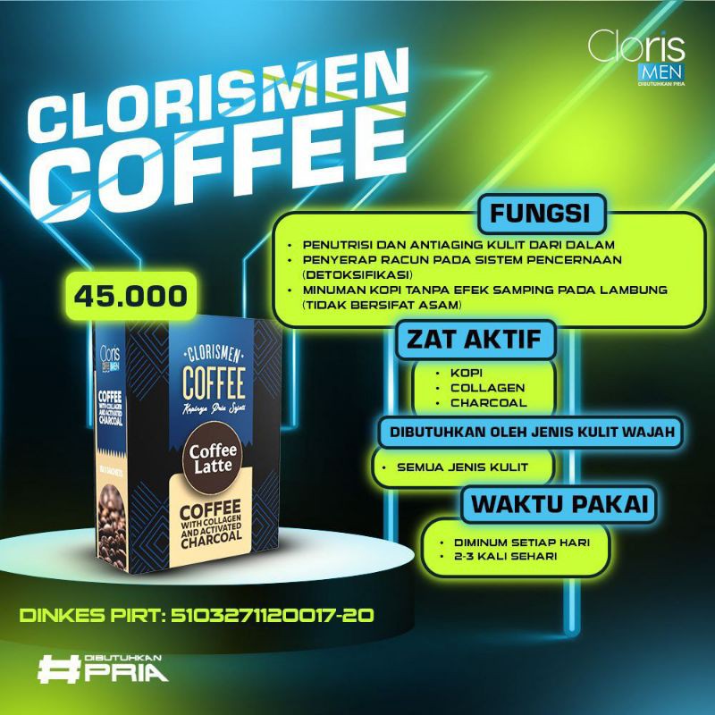 

CLORISMEN COFFEE LATTE / KOPI ARABICA MIX ROBUSTA (ISI 5 SACHET)