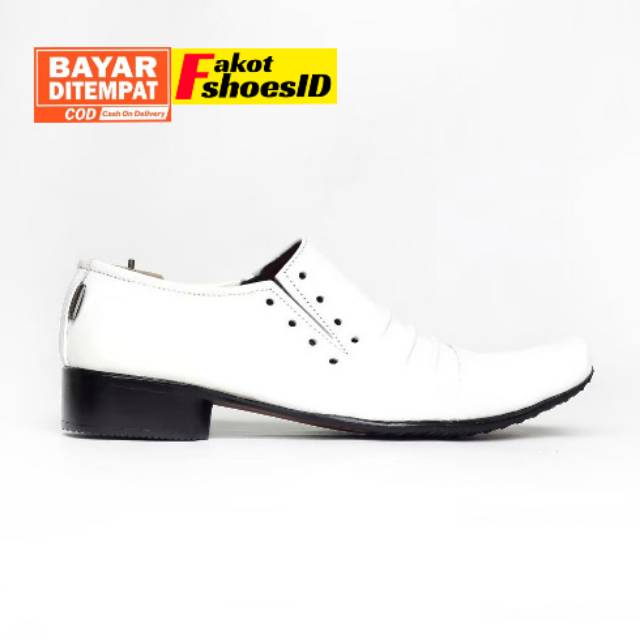 RMPL SLOP WHITE | SEPATU PRIA PANTOFEL KERJA FORMAL KULIT ASLI KULIAH PUTIH