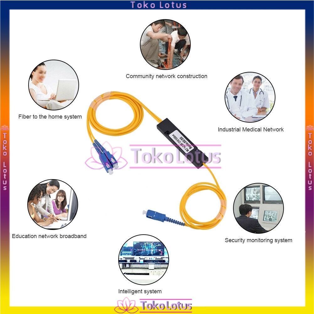 [Bisa Bayar Ditempat] 1/2 FTTH Fiber Splitter Cable SC Fiber Splitter Optical cable