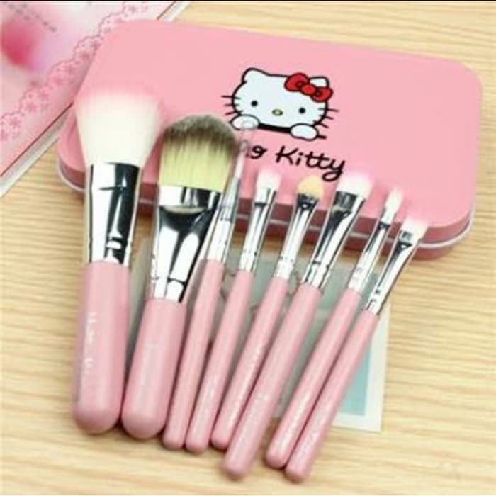 Set Hello Kitty Makeup Brush 7pcs Paket Set Kuas Make Up Brush Set