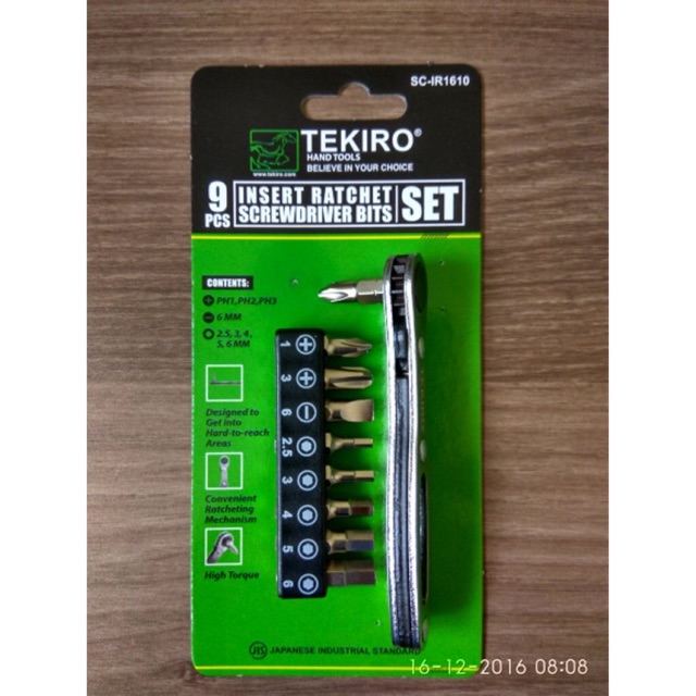 TEKIRO INSERT RACHET SCREWDRIVER 9PCS BITS