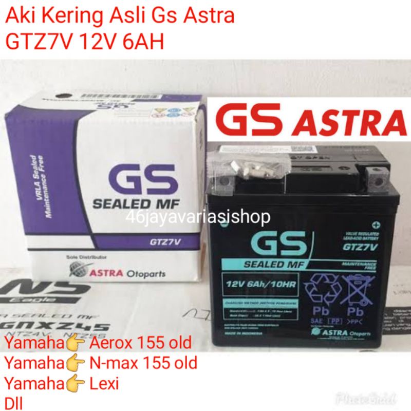 AKI KERING GS ASTRA GTZ7V 12V-6AH AKI YAMAHA NMAX 155 OLD AEROX 155 OLD LEXI DLL AKI ACCU KERING MOT