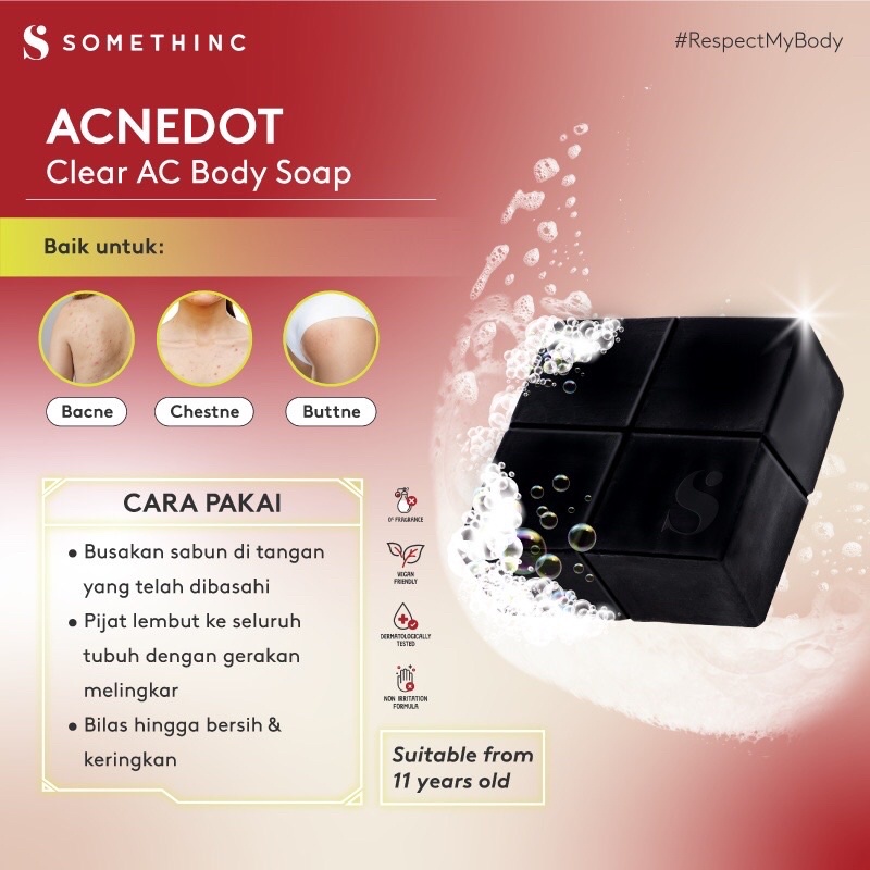 Somethinc ACNEDOT Clear AC Body Soap - Sabun Jerawat Badan