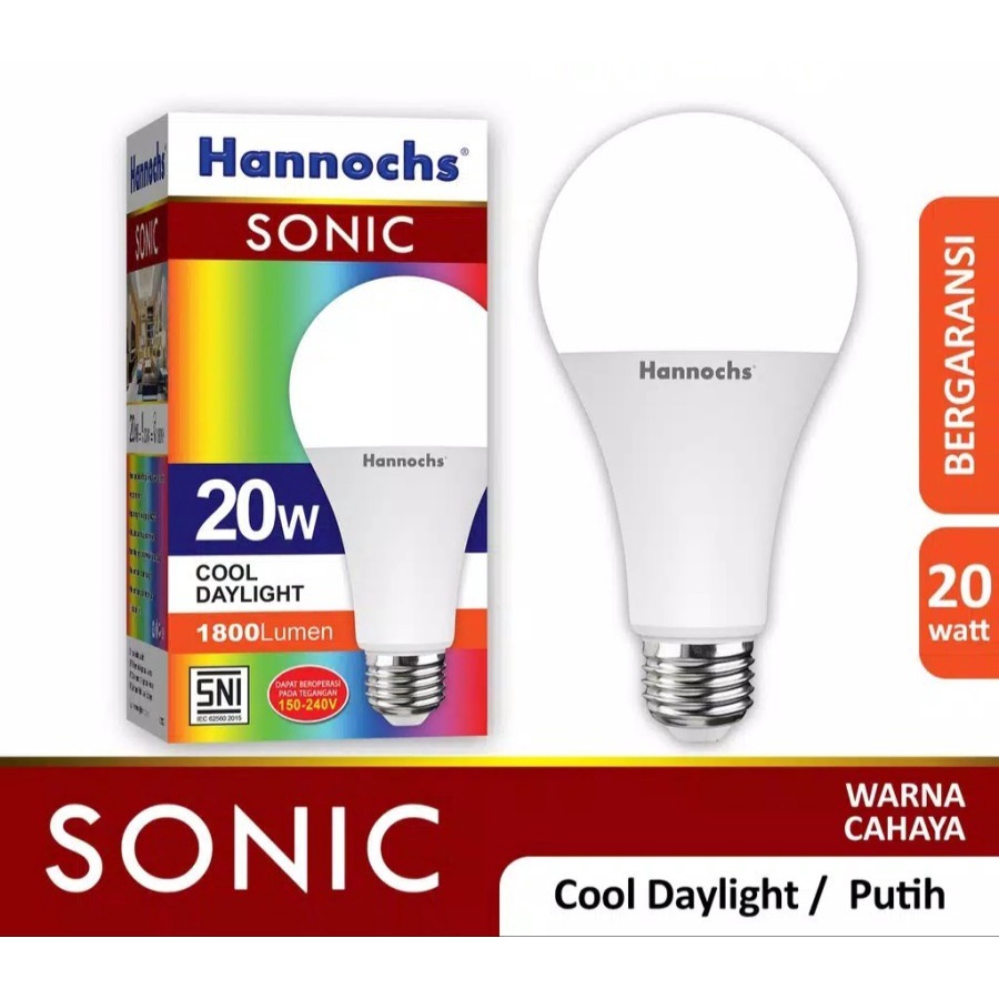 Hannochs SONIC LED Bulb 20 Watt 20watt - Bola Lampu Bohlam LED