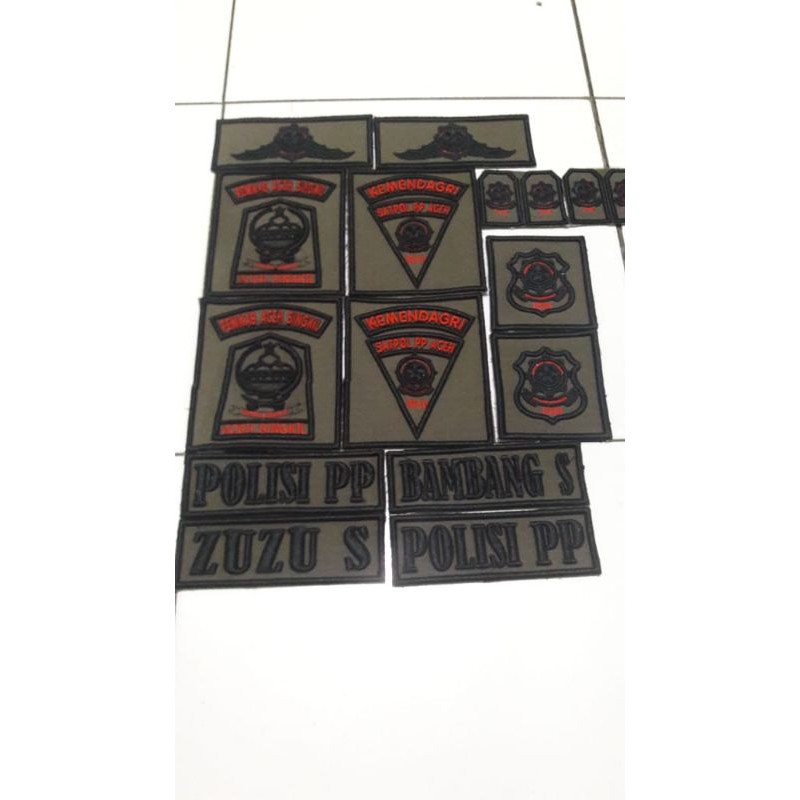 lambang satpol pp bordir timbul