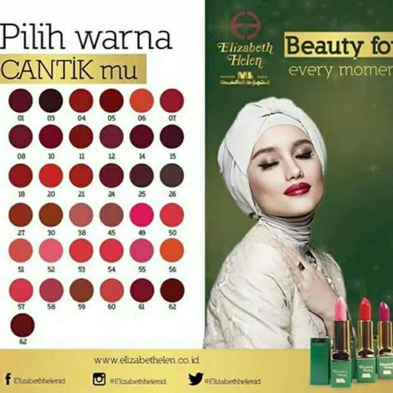 Lipstik Arab Elizabeth Helen Original BPOM Tanpa Box