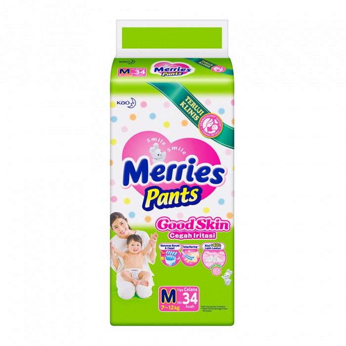 Merries Pants Good Skin M34 Diapers