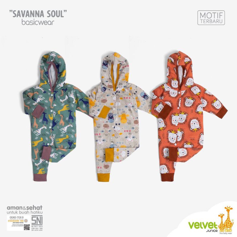 Jumper Panjang Topi Buka Kaki Bayi Anak 0-3 - Kodok Velvet Junior