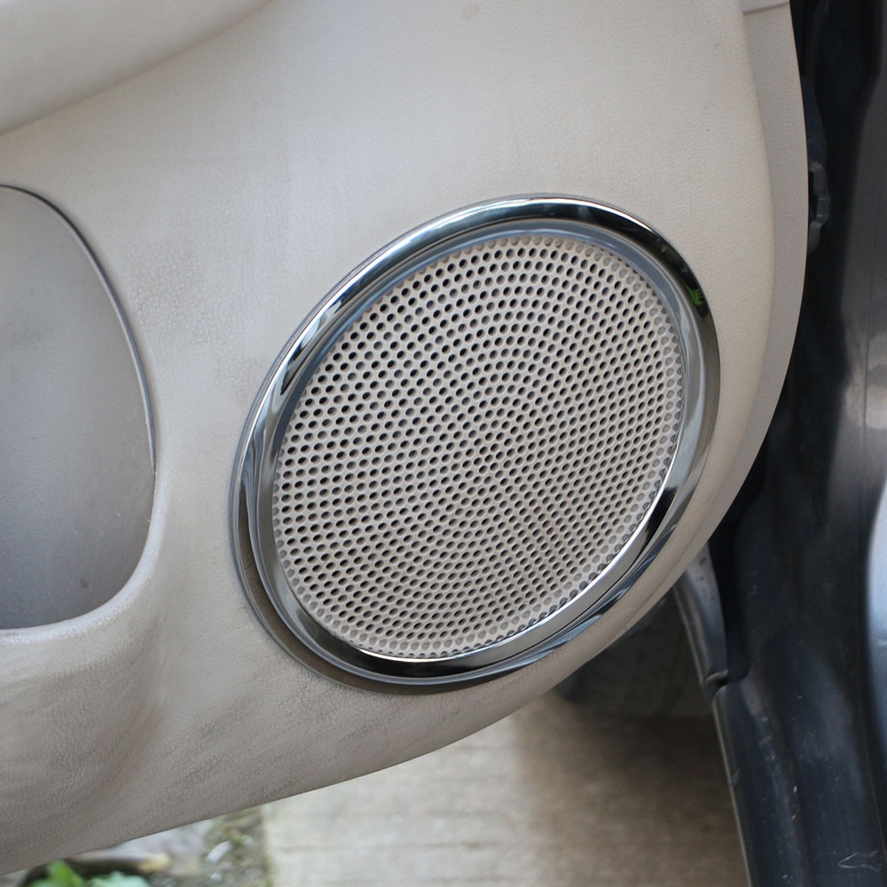 Stiker Trim Speaker Stereo Bahan ABS Chrome Untuk Nissan Sunny 2011-2016