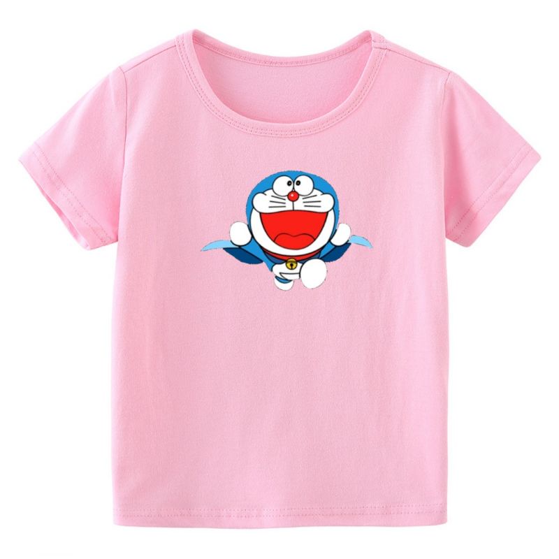 Kaos Anak Doraemon Baju Oblong Anak Unisex Cowo Cewek Kaos Anak Usia 2 sampai 10thn