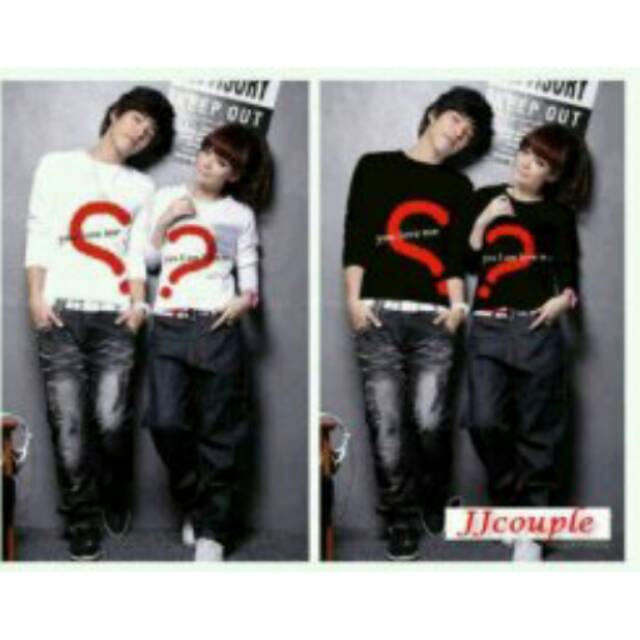 Kaos couple guess love lengan panjang - baju pasangan