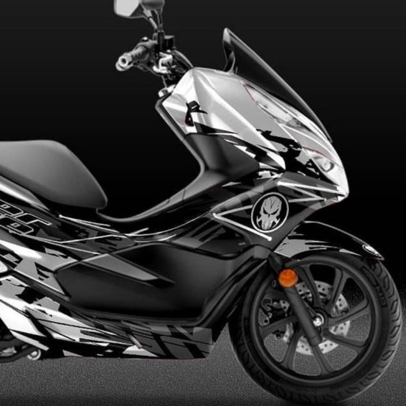 decal pcx putih hitam