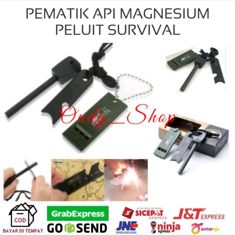 Pemantik Api Mini Korek Api Fire Starter Magnesium Flint Stone Survival Kit