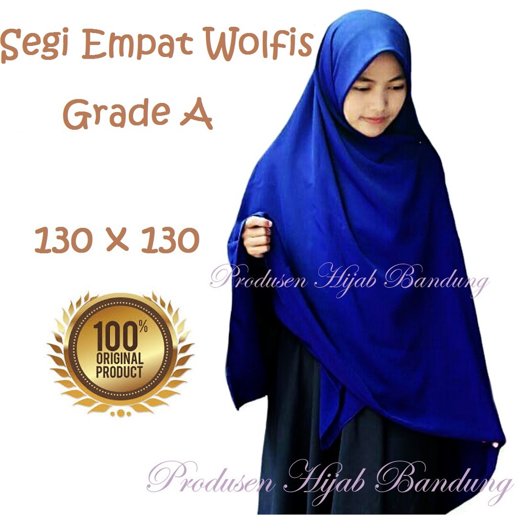  FLASH SALEE GRADE A Jilbab  Segi  Empat  Woolpeach 