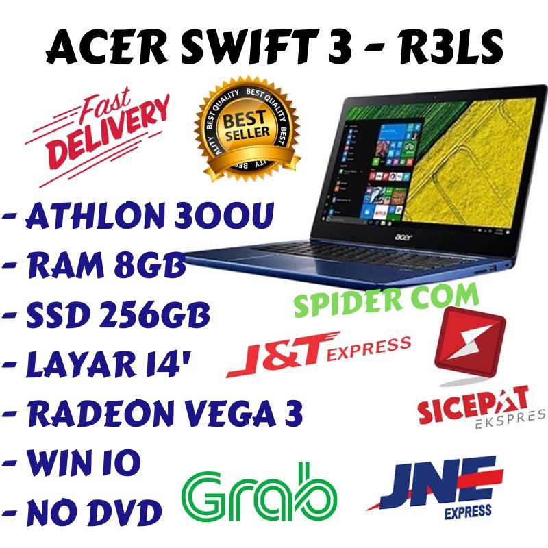 PROMO Acer Swift 3 SF314-41-R3LS - AMD Athlon 300U - RAM 8GB - 256 SSD - RADEON VEGA 3 WINDOWS 10