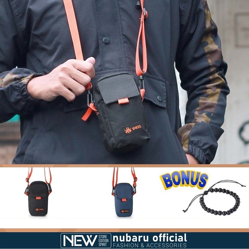 nubaru Tas Leher Gantung Hp Mini Selempang Slempang Multifungsi Sako Wallet Pria Wanita Cewek Cowok