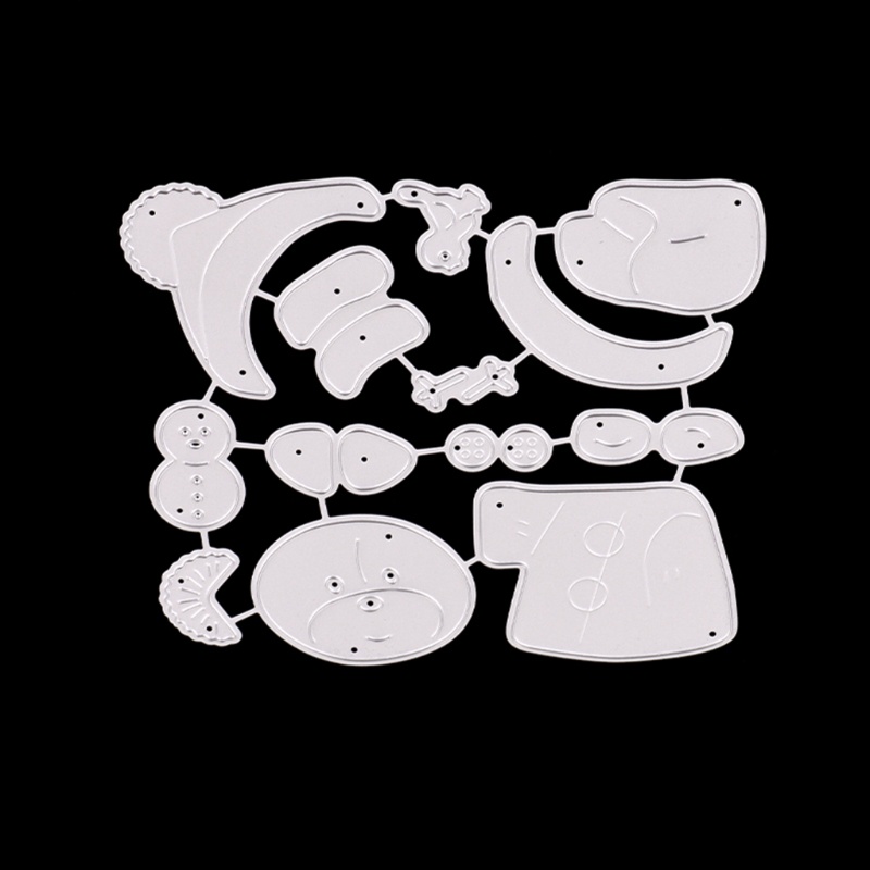Cetakan Stensil Cutting Dies Motif Beruang Natal Bahan Metal Untuk Scrapbook / Craft DIY