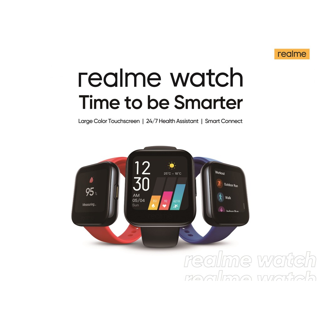 Realme Watch Large Color Touchscreen, Blood Oxygen Level Monitor - Garansi Resmi