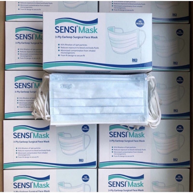 Sensi Masker  Earloop Isi 50 pcs Original 3 Ply