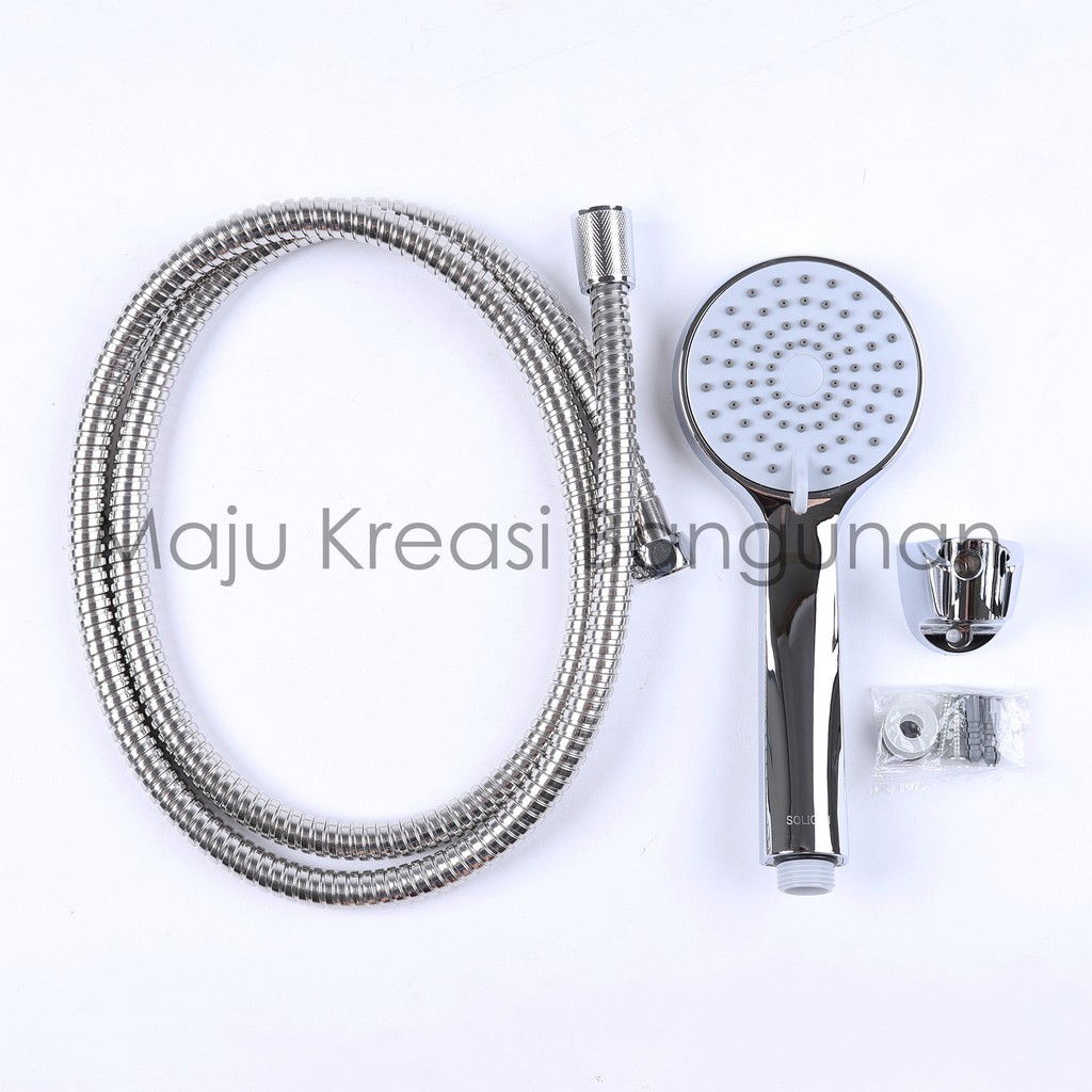 Hand Shower SOLIGEN A195 PVC ABS Chrome Putih Kamar Mandi Tipe A 195 Kepala Toilet