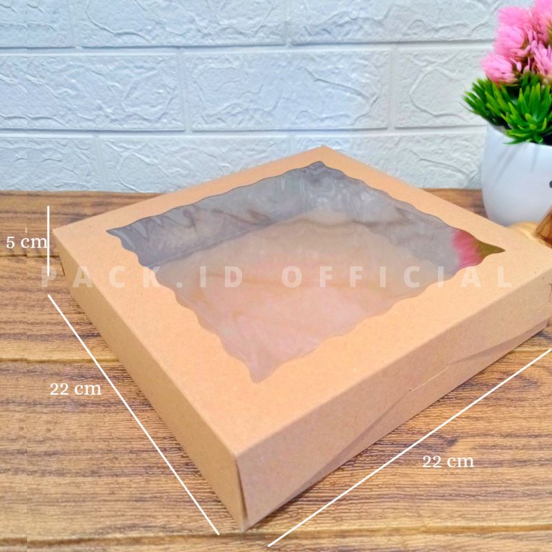 

DUS KUE DUS BROWNIES 22x22x5 CM LAMINASI KRAFT 350