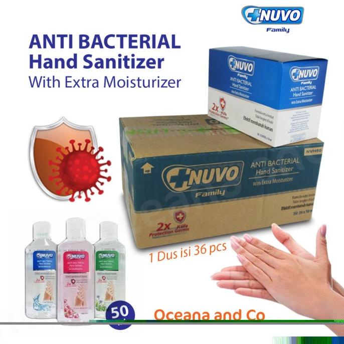 NUVO Hand Sanitizer Gel ORIGINAL 50 ml 1 DUS ISI 36 PCS MURAH