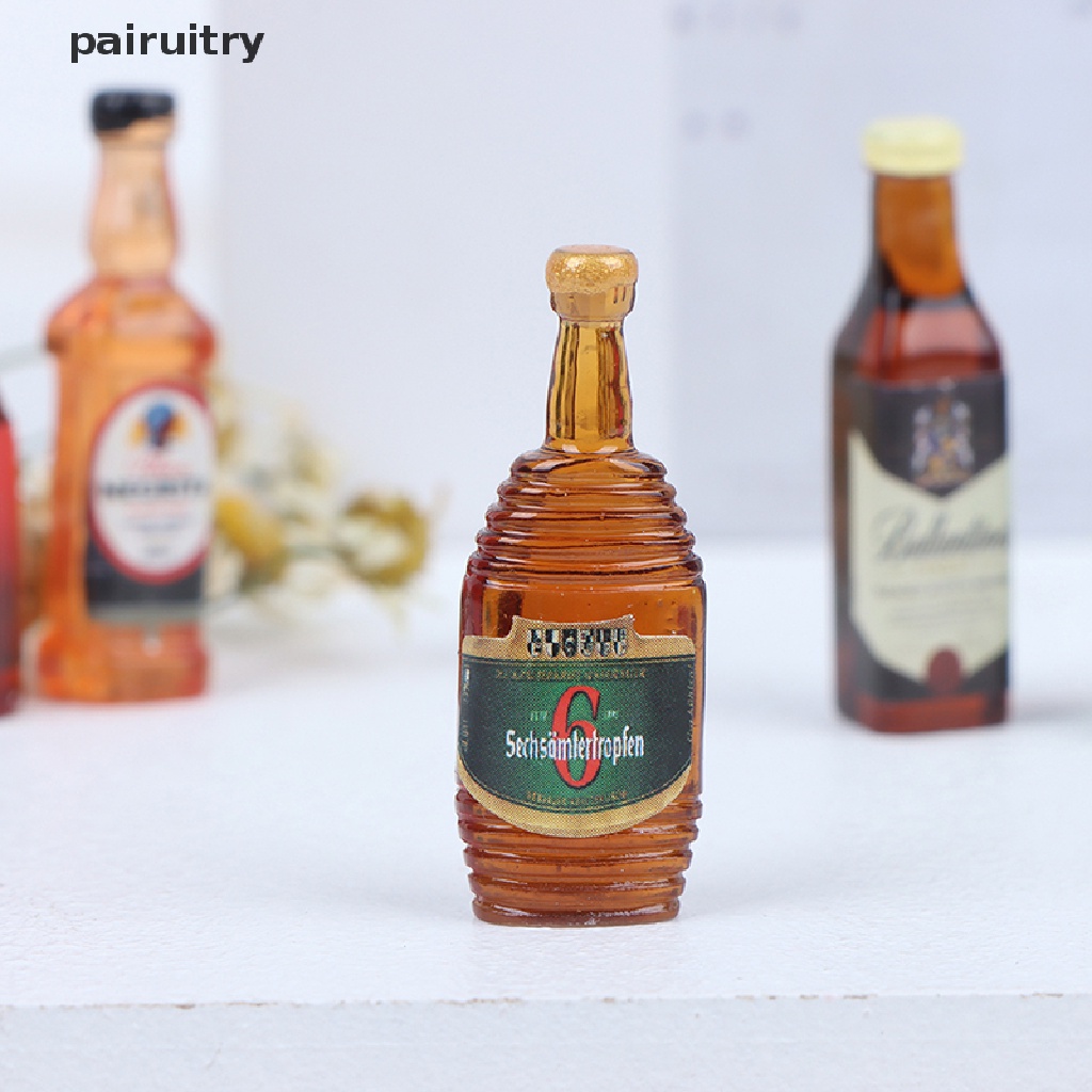 Prt 10Pcs / Set Miniatur Botol Wine Skala 1: 12 Untuk Aksesoris Dapur Rumah Boneka PRT