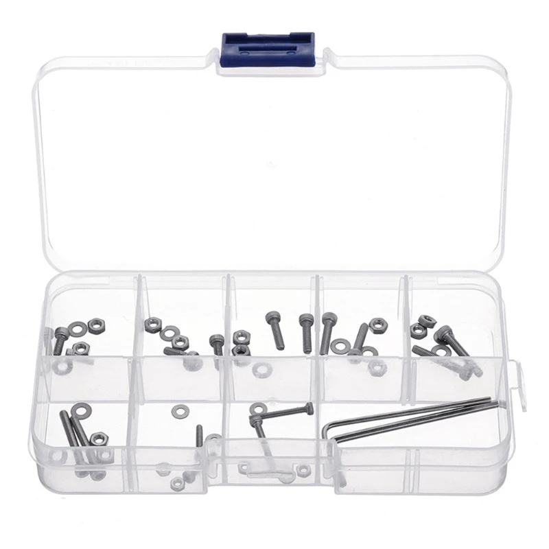 Btsg 50pcs / Set Baut M2.5 Universal Bahan Stainless Steel Dengan Case