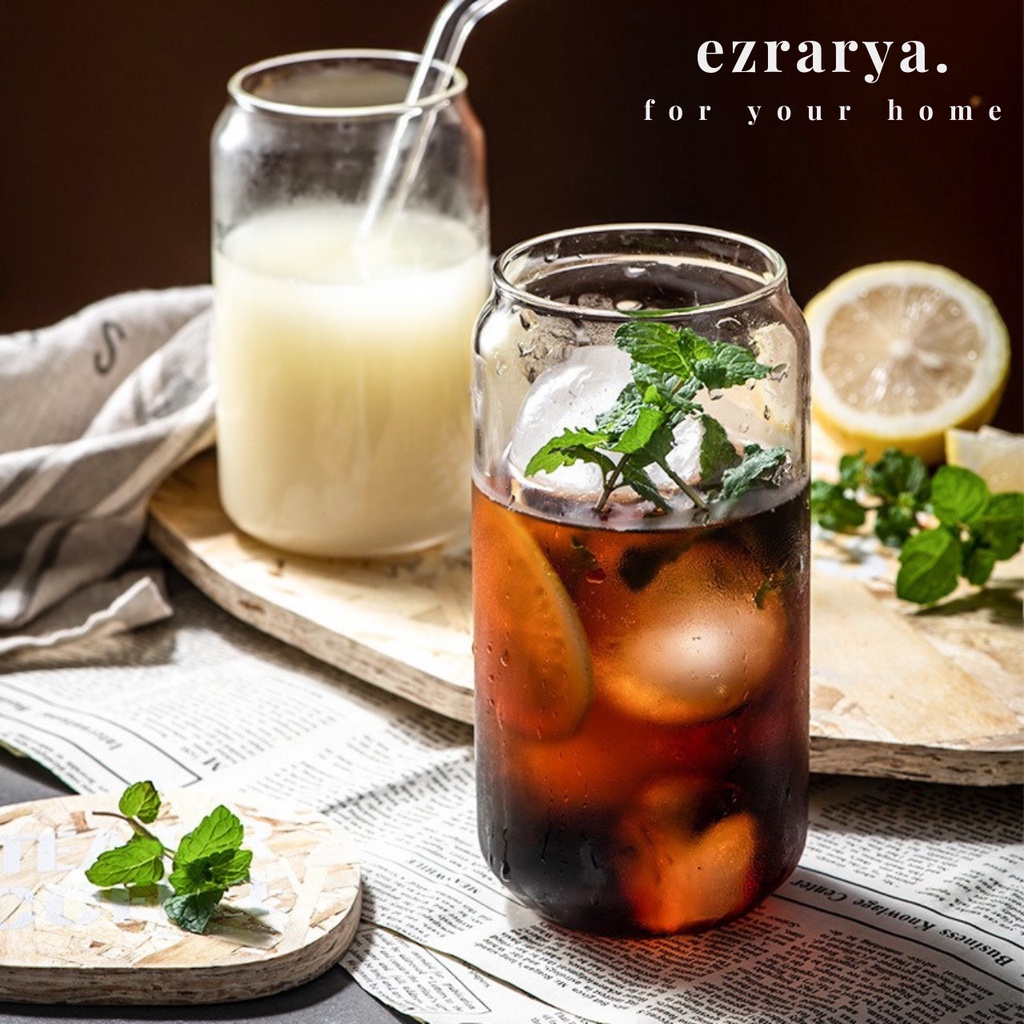 Gelas Minuman Kaca Kopi Teh Jus Model Kaleng