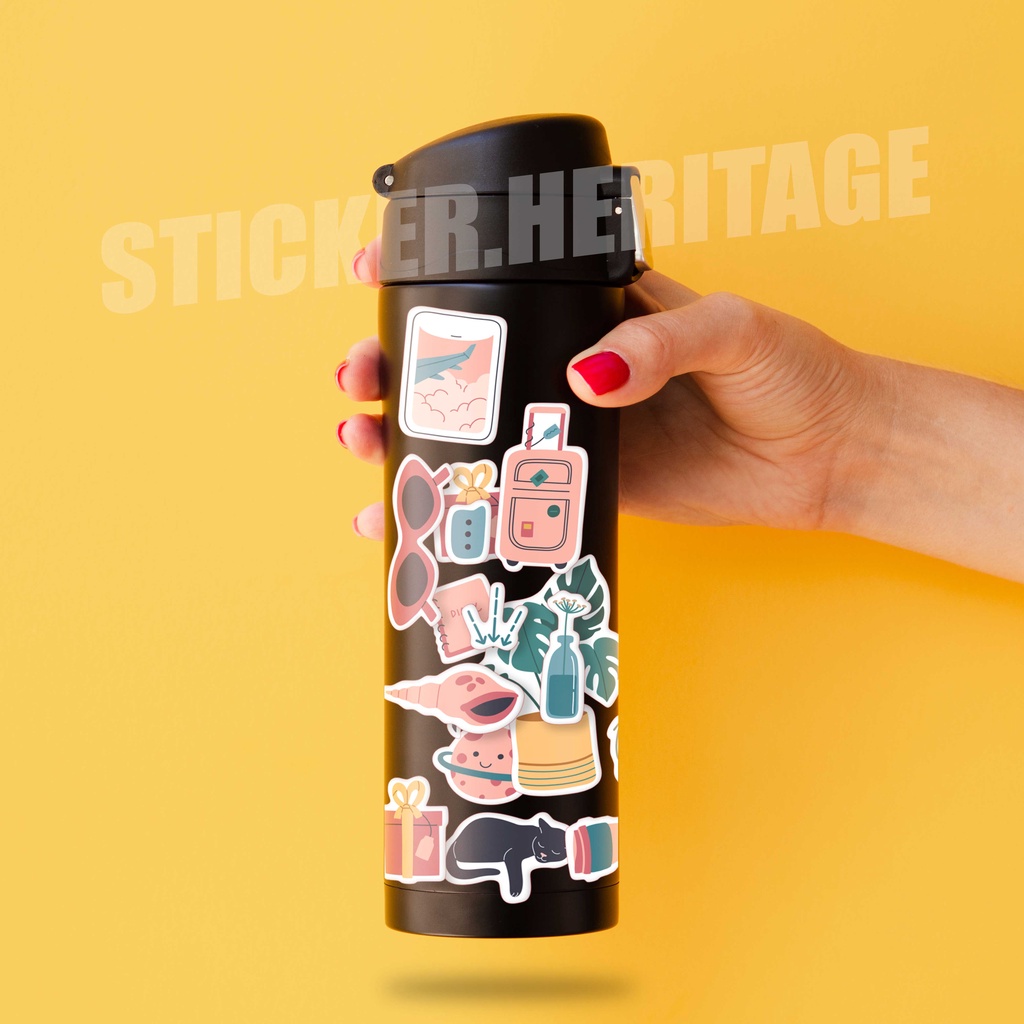 stiker sticker aesthetic daily day untuk laptop, helm, smartphone